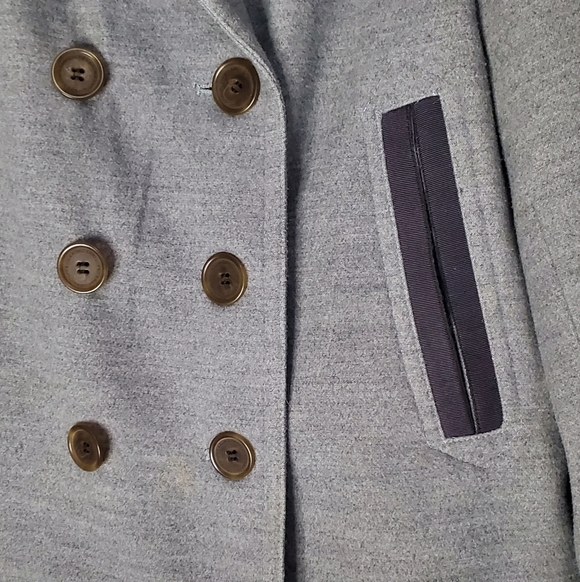 Isaac Mizrahi Live Gray & Brown Double Breasted Womens Peacoat Size Small - Picture 3 of 8
